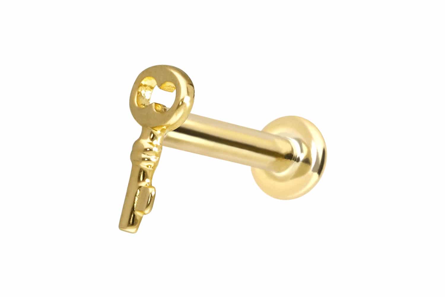 14 Karat Gold Labret Piercing mit Innengewinde SCHLÜSSEL